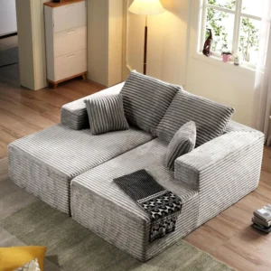 Living Room Chairs, 74.8" W Oversized Chaise Lounge Chair, Sectional Double Lounge Chaise with Pillows, Living Room Chairs